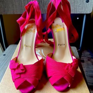 Christeriva Pink tie up Christian Louboutin